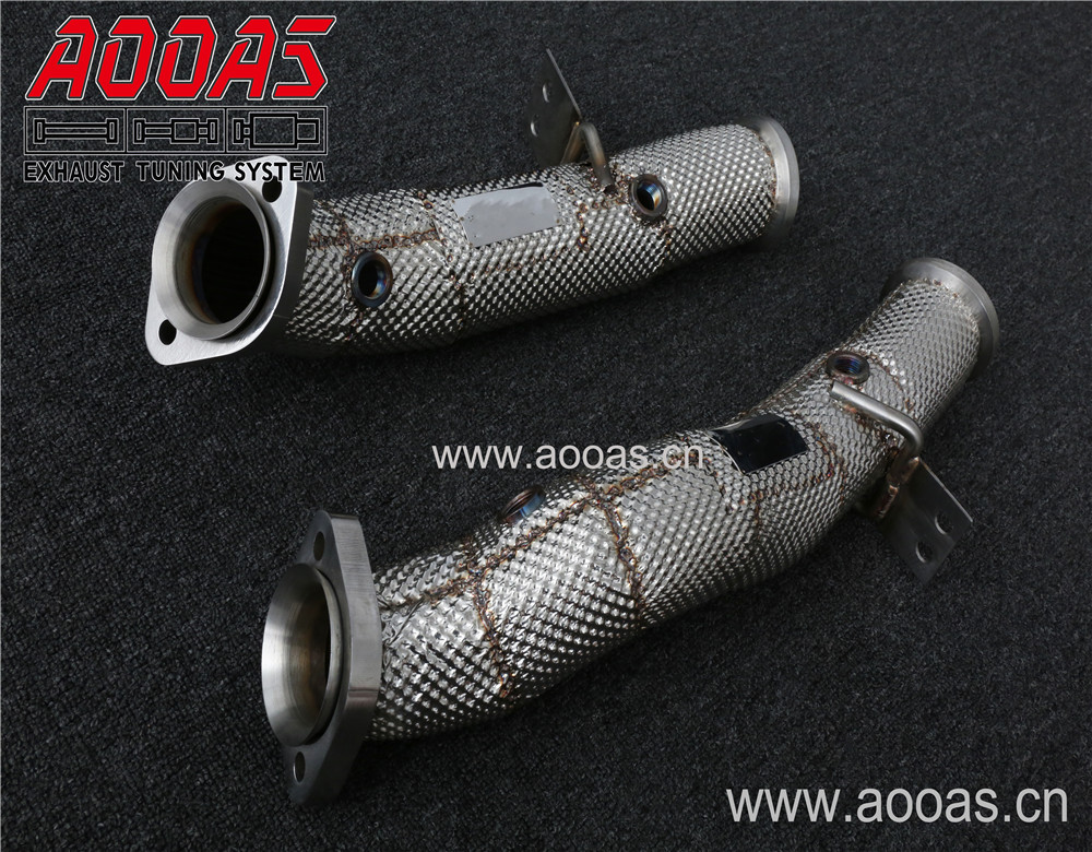 All SS304 / Catless Downpipe With Heat Shield